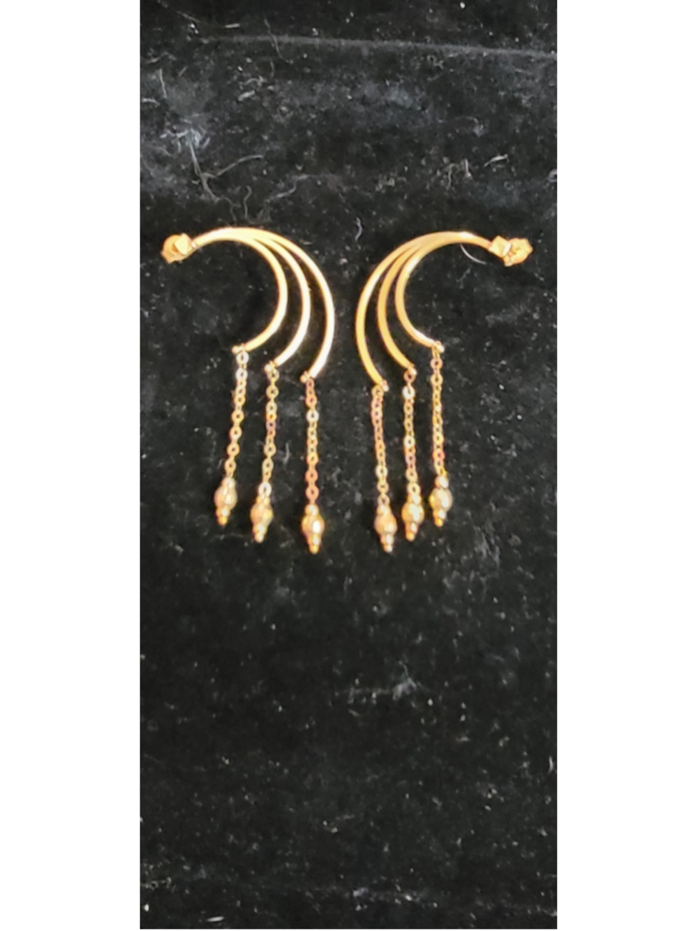 Milor Italy 14K Yellow Gold Triple Hoop Dangle Earrings 3.29g 59